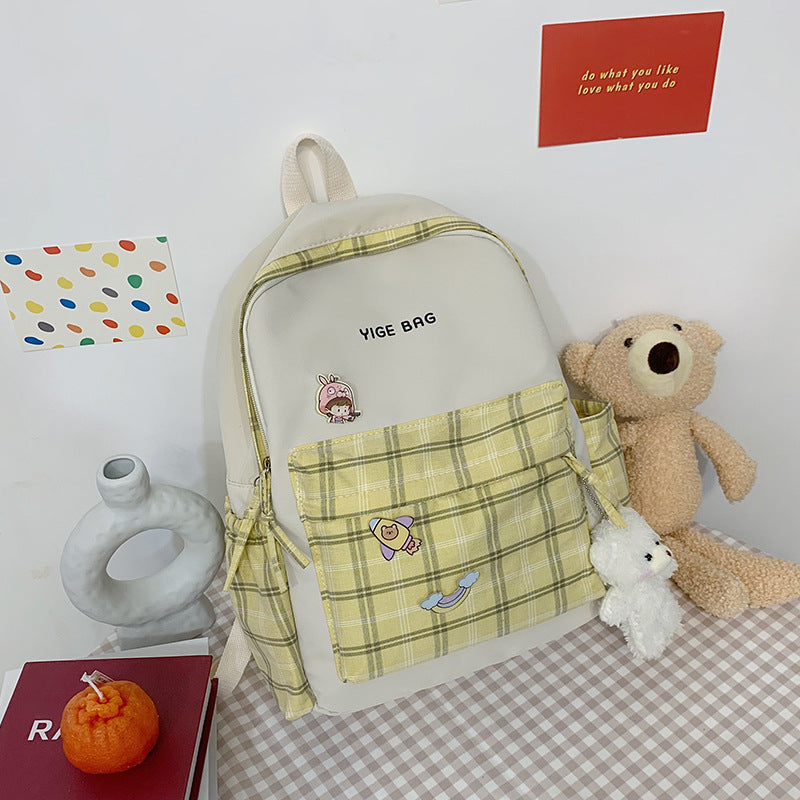 Junior High School Schoolbag Girl Large Capacity Fashion Ins Small Fresh Schoolbag Student Casual Backpack