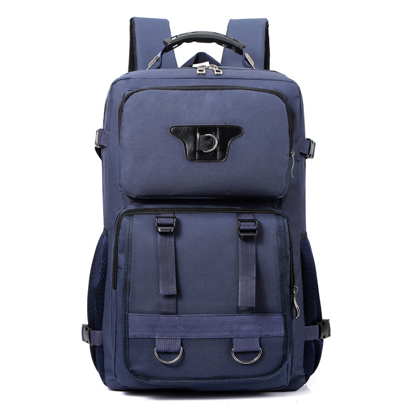 Personalized men's multi-functional canvas backpack with large capacity outdoor breathable and wear-resistant travel backpack