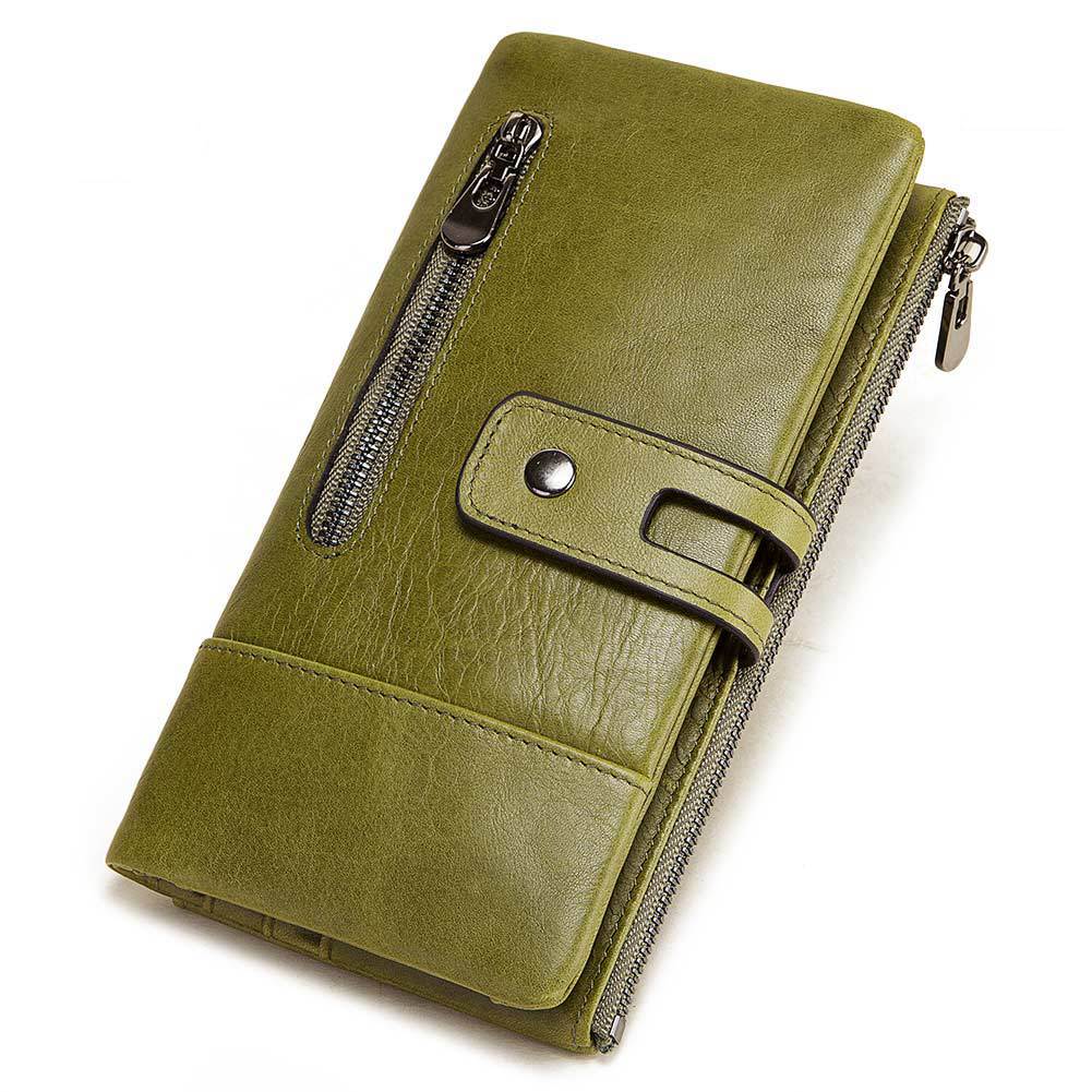 Fashion Ladies Wallets Leather Casual Long Phone Bags First Layer Leather Women's Clutches