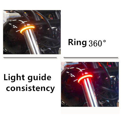 Two-color motorcycle modified turn signal front shock absorber LED ring turn signal modified LED turn light ring