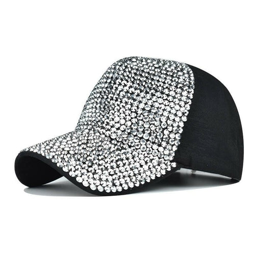 Flash Diamond Baseball Light Board Cap For Women