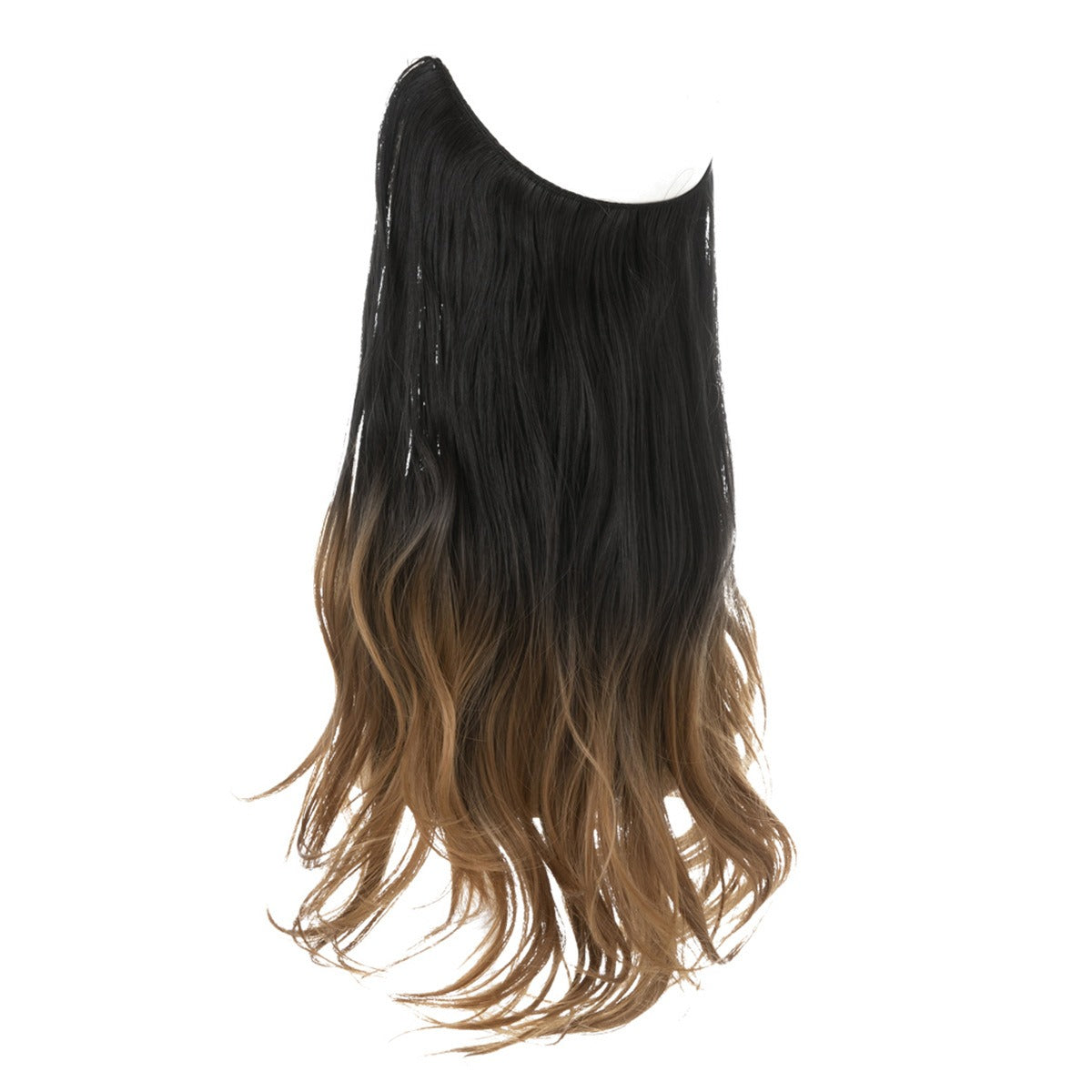 European And American Wig Piece Female Fishline Hair Extension Piece Chemical Fiber Matte High Temperature Silk Long Curly Human Hair