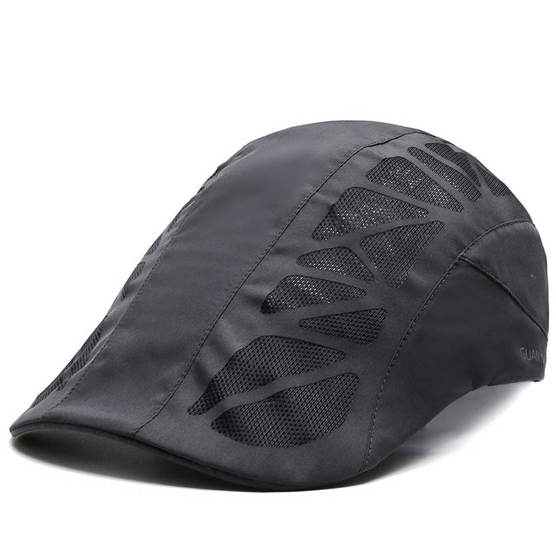 Men Mesh Beret Hat Summer Breathable Quick Dry For Women