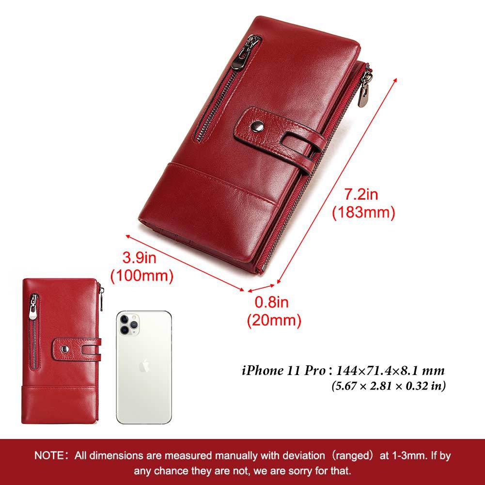 Fashion Ladies Wallets Leather Casual Long Phone Bags First Layer Leather Women's Clutches