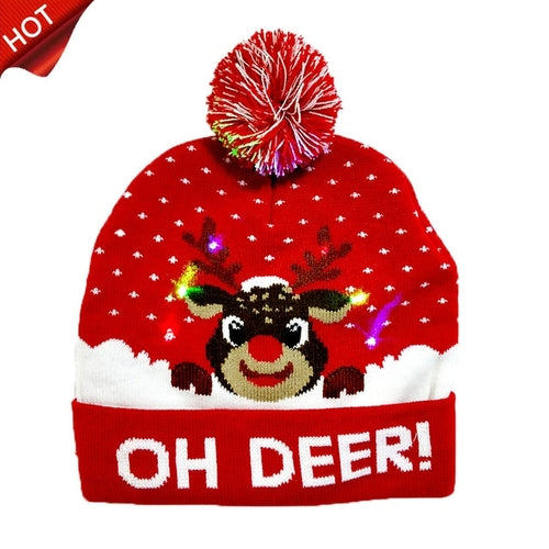 10 Designs LED Christmas Hats Beanie