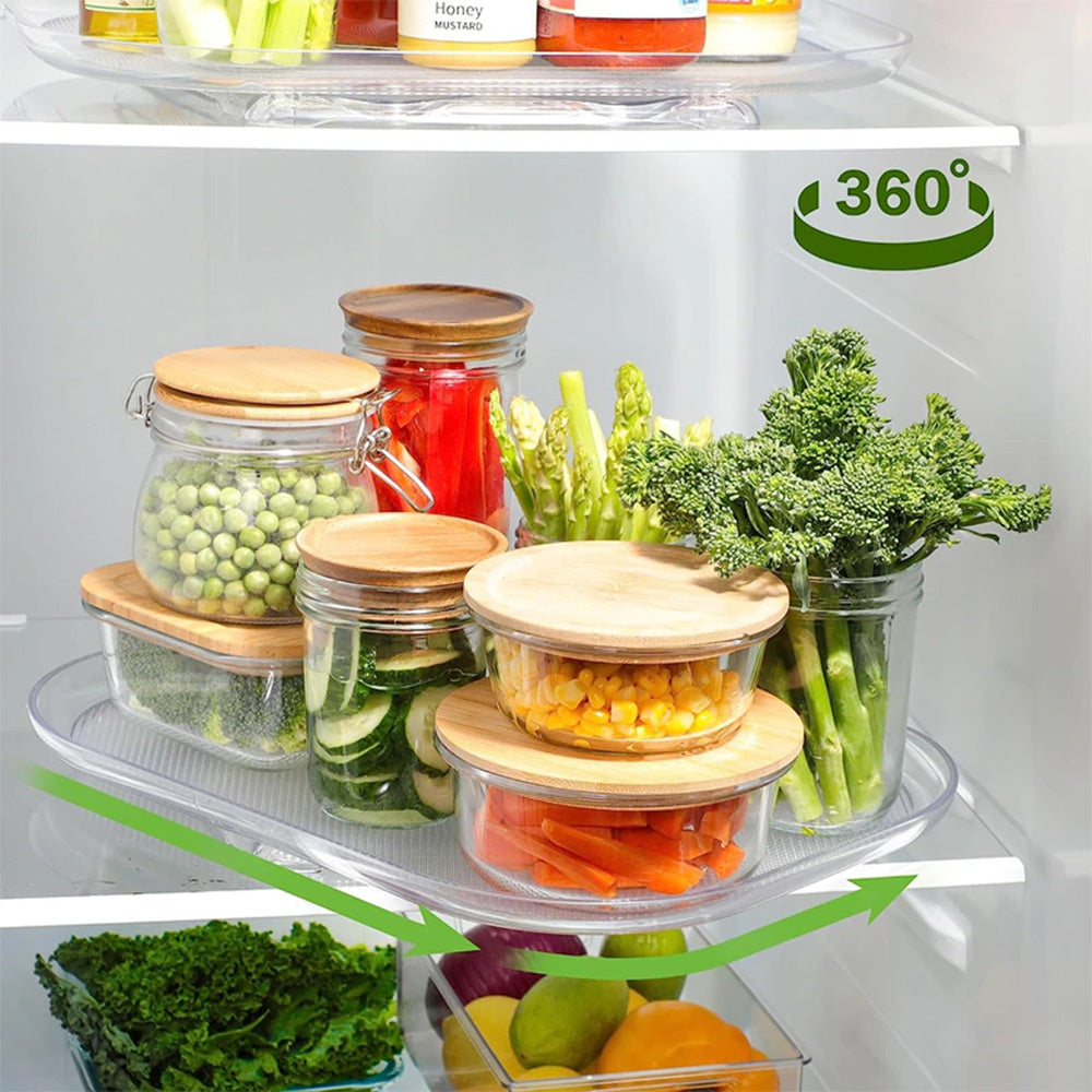 STORFEX Rectangular 360° Turntable Lazy Susan - Optimize Your Fridge Storage_4