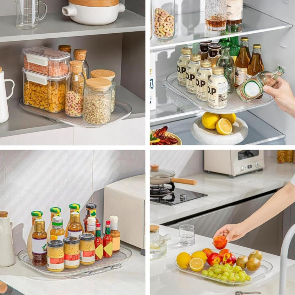 STORFEX Rectangular 360° Turntable Lazy Susan - Optimize Your Fridge Storage_8