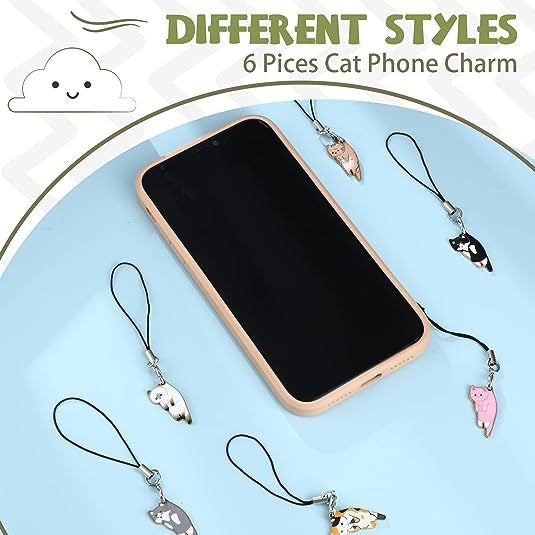 Youte Cat Kawaii Mobile Pendant with Cute Cat Backpack Wallet Keychain Pendant Accessories