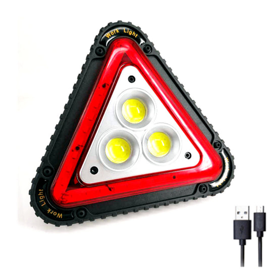 Triangular red warning light