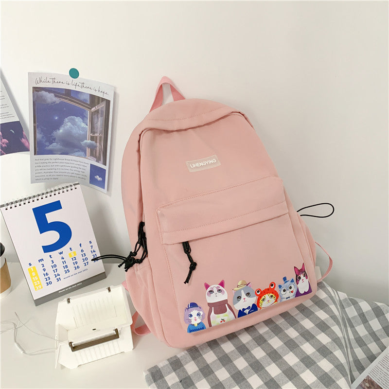 Japanese Fashion Student Backpack Trend Brand Girl Large Capacity Backpack Campus School Bag