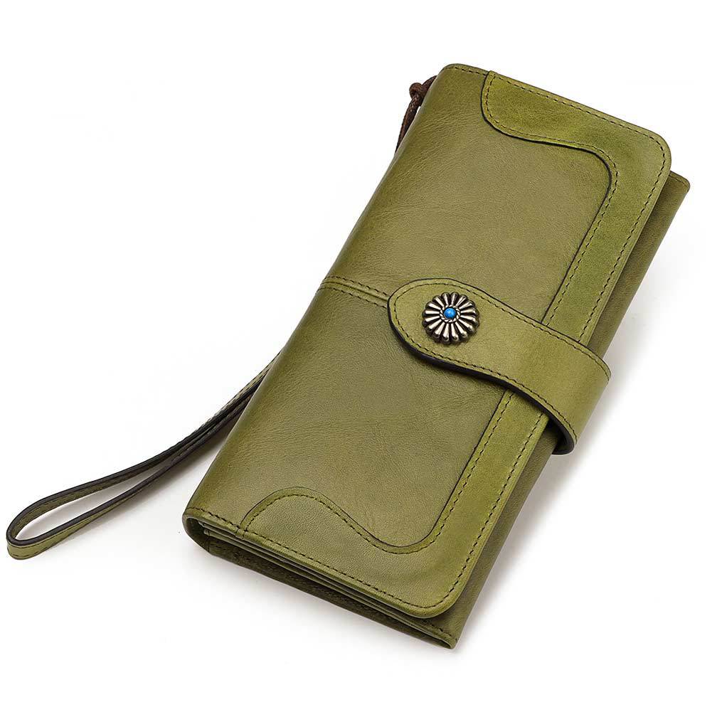 Clutch Bag RFID Anti-Magnetic Anti-Theft Brush Ladies Long Wallet Mobile Phone Bag Leather Wallet Coin Pocket