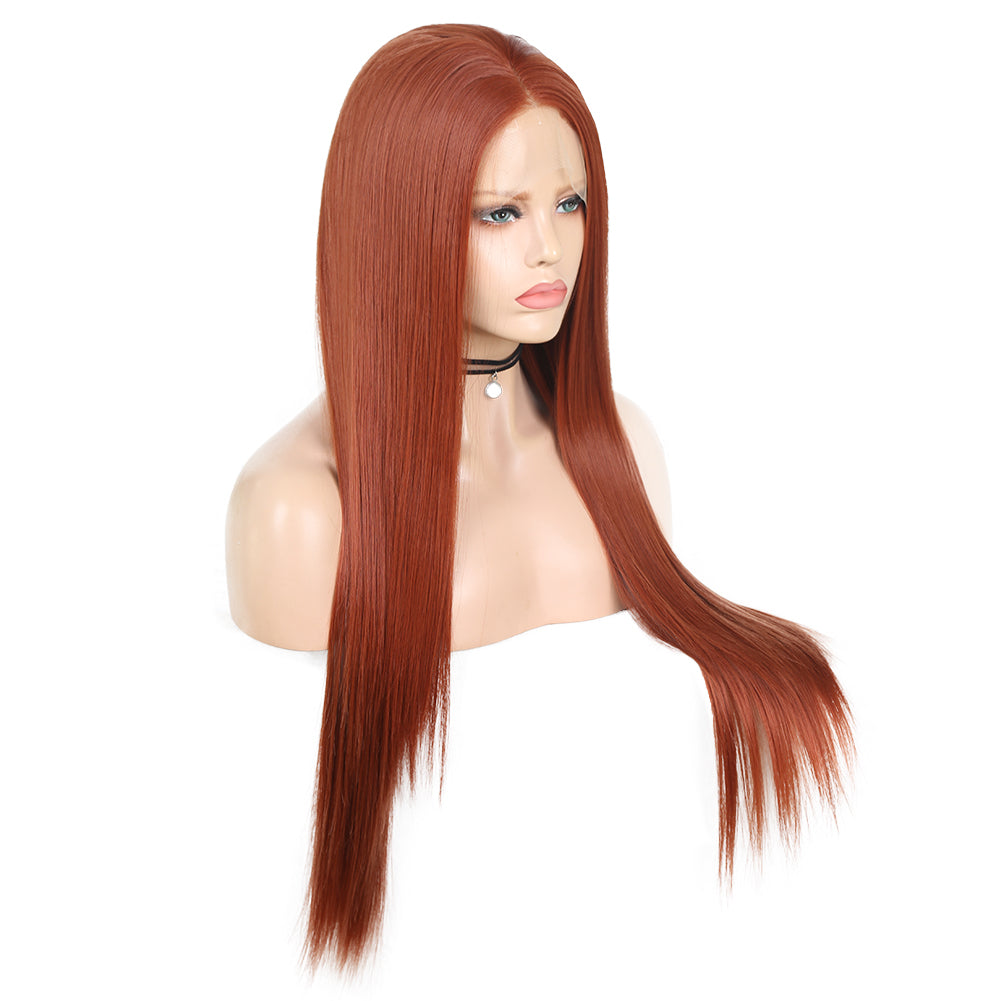 Hand Groove 13*2. 350# Chemical Fiber Front Lace Wig Headgear Long Straight Hair Natural Hairline Wig