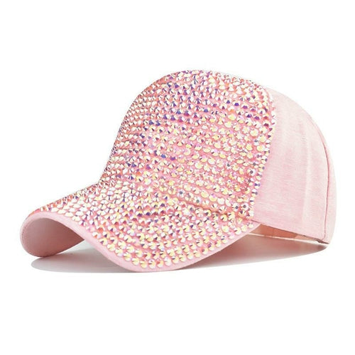 Flash Diamond Baseball Light Board Cap For Women