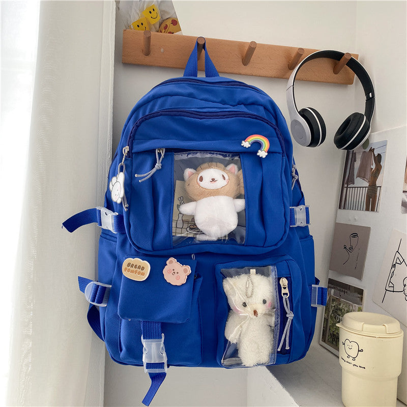 Large Capacity High School Student Backpack Ins Junior Student Schoolbag Girl Backpack