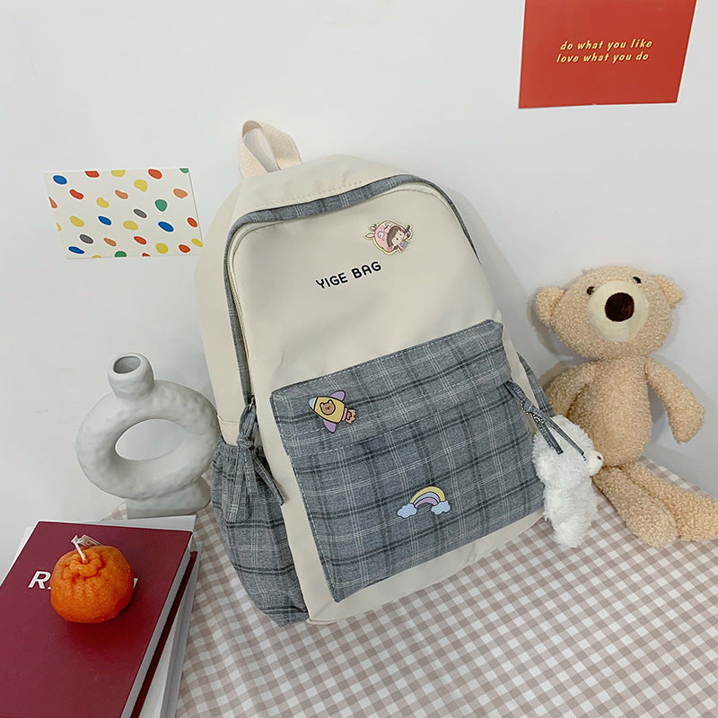 Junior High School Schoolbag Girl Large Capacity Fashion Ins Small Fresh Schoolbag Student Casual Backpack