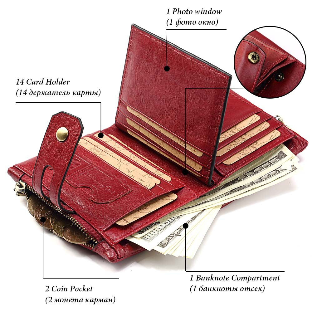 New Ladies Wallet Short Fashion Clutch Double Zipper Buckle Coin Bag Multifunctional Card Holder