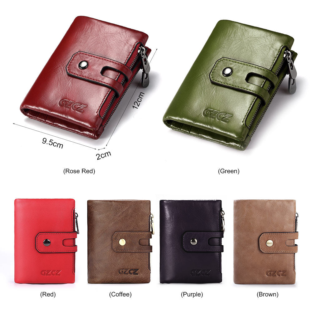 New Ladies Wallet Short Fashion Clutch Double Zipper Buckle Coin Bag Multifunctional Card Holder