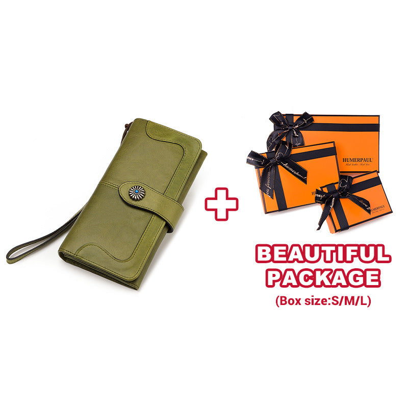 Clutch Bag RFID Anti-Magnetic Anti-Theft Brush Ladies Long Wallet Mobile Phone Bag Leather Wallet Coin Pocket