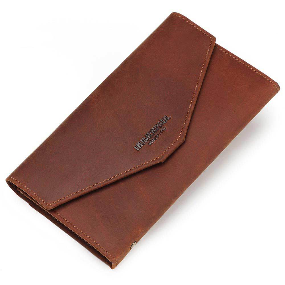 Men's Leather Clutch Leather Multifunctional Travel Passport Book Crazy Horse Leather Passport Bag