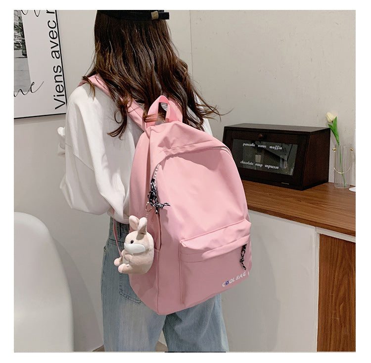 Spring New Street Trend Male And Female Student Schoolbag Simple Large Capacity Backpack Travel Oxford Cloth Bag