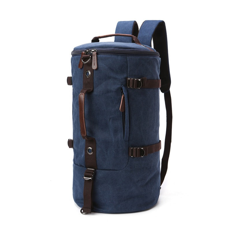 Men Travel Backpack Male Canvas Luggage Duffel Cylinder Bag Mountaineering Hiking Backpack For Men