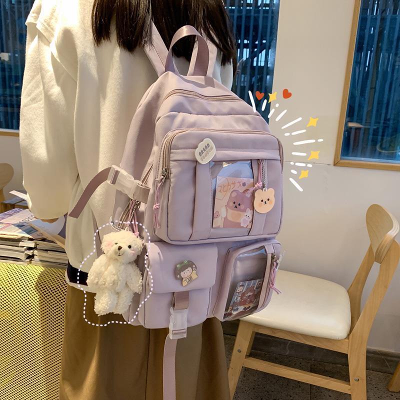 Large Capacity High School Student Backpack Ins Junior Student Schoolbag Girl Backpack