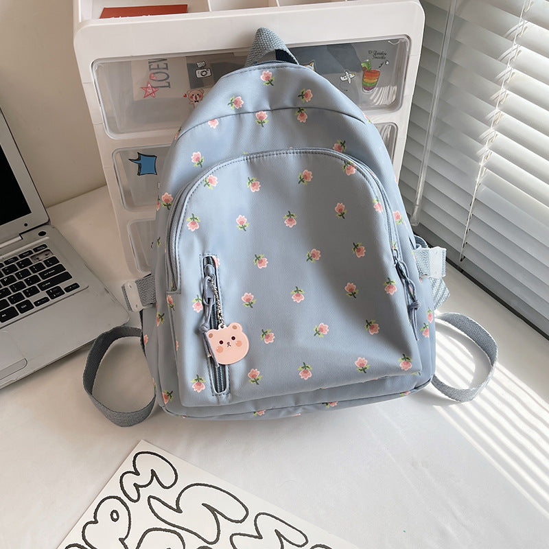 Small Light Student Bag Girl New Small Fresh Floral Nylon Backpack Japanese Casual School Bag