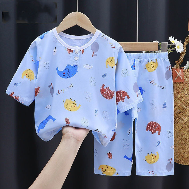 Summer Clothes Cotton Silk Air-conditioning Clothes Baby Clothes