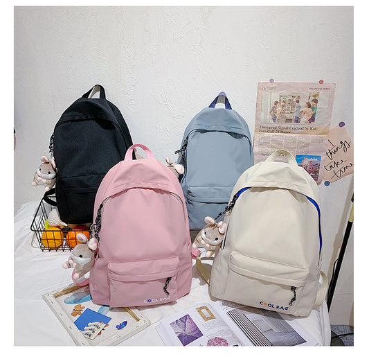 Spring New Street Trend Male And Female Student Schoolbag Simple Large Capacity Backpack Travel Oxford Cloth Bag