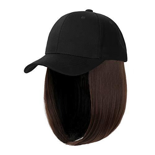 Wig Women's Hooded Wig European and American Personalized Short Straight Hair Chemical Fiber Wig Multi Color Wigs Headcover