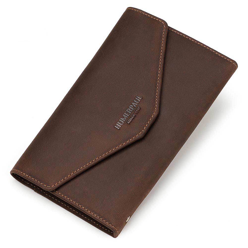 Men's Leather Clutch Leather Multifunctional Travel Passport Book Crazy Horse Leather Passport Bag