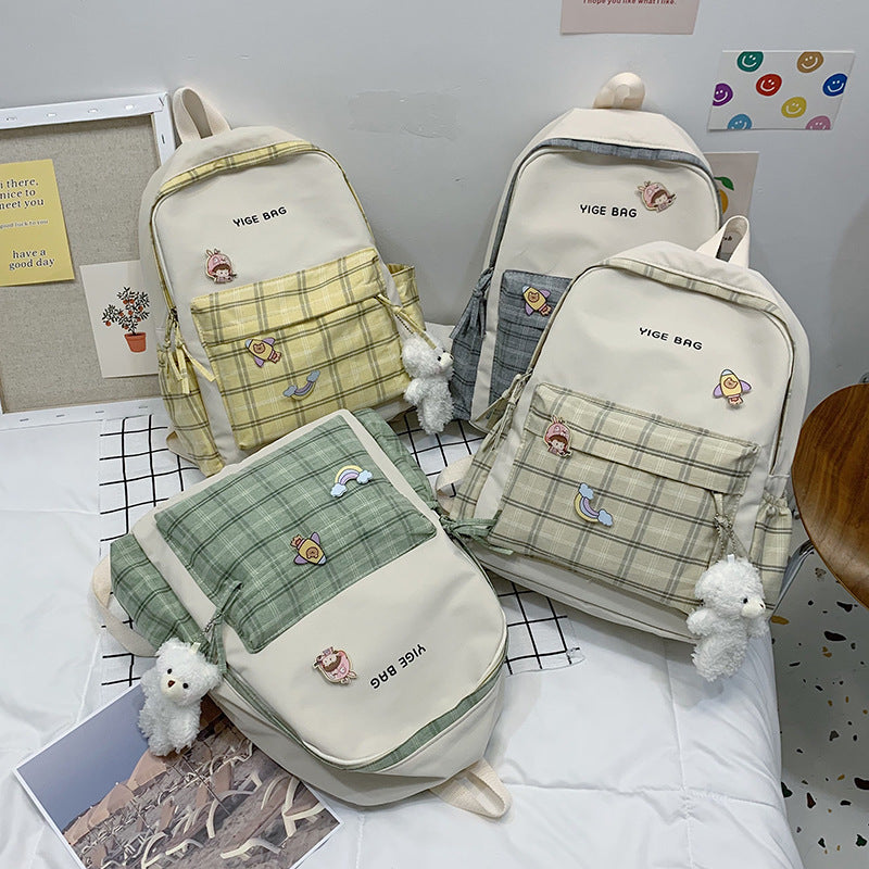 Junior High School Schoolbag Girl Large Capacity Fashion Ins Small Fresh Schoolbag Student Casual Backpack