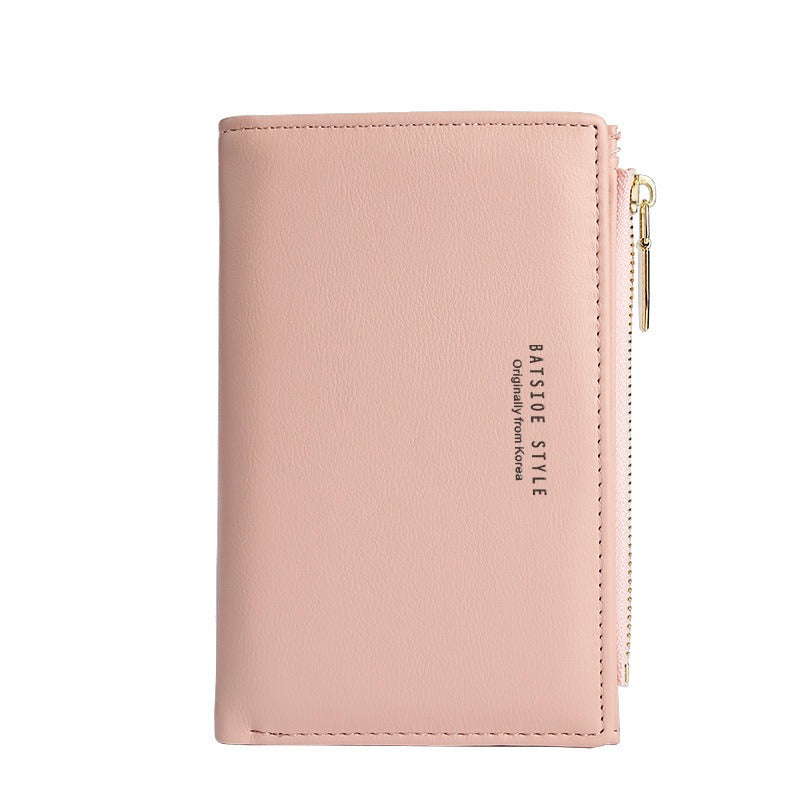 Women's wallet simple ultra-thin side zipper medium coin purse student bag