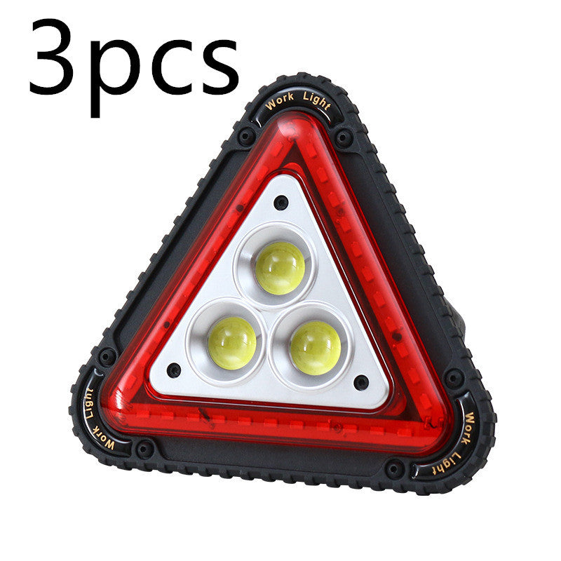 Triangular red warning light