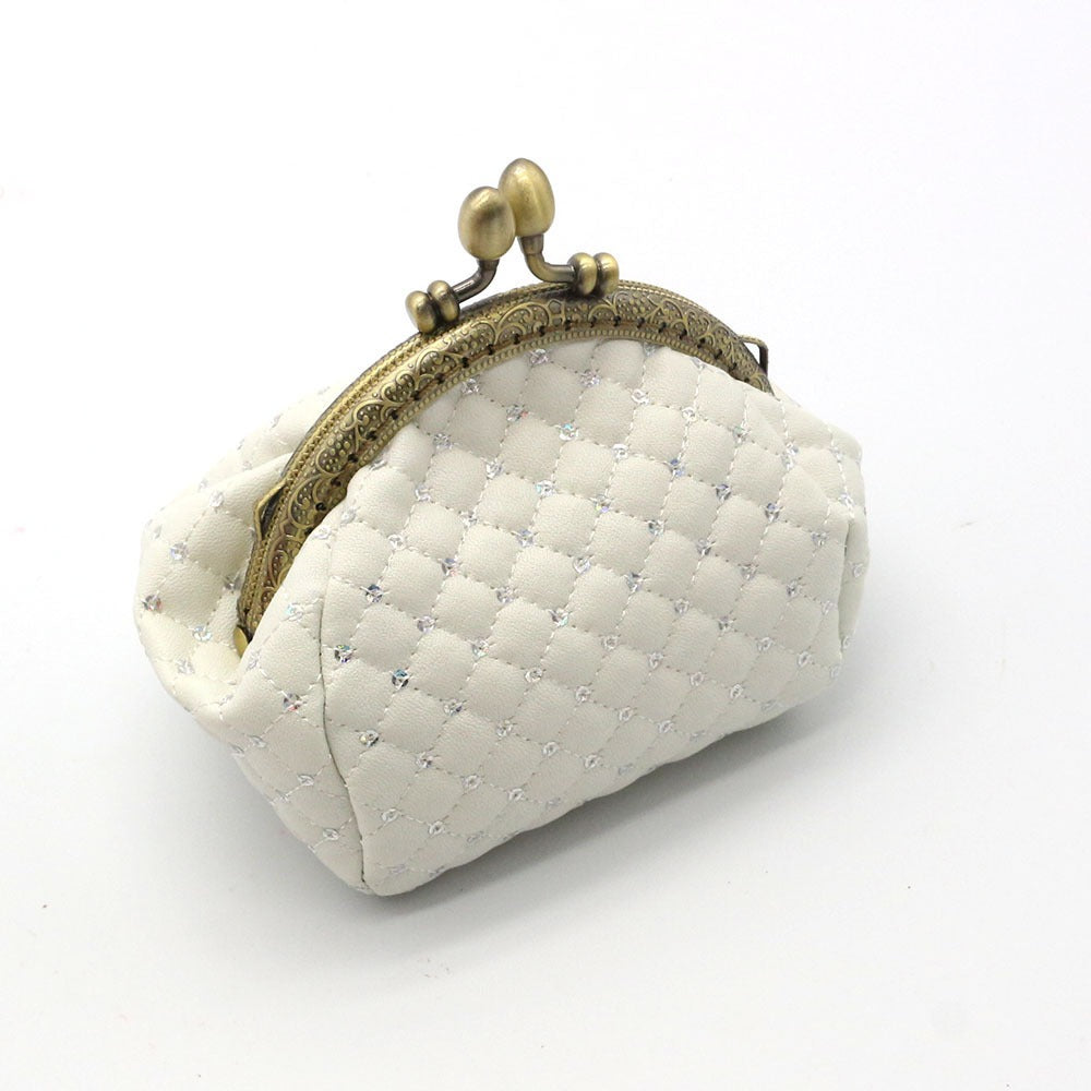 Sequin zero wallet, diamond grid coin bag, lipstick storage, small bag, mouth gold bag