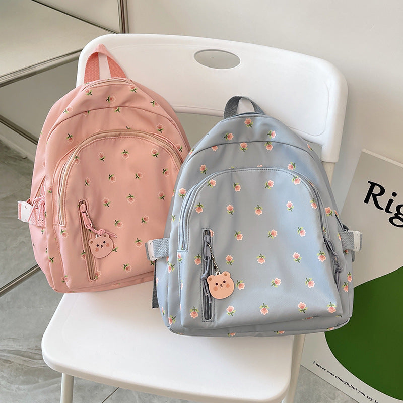 Small Light Student Bag Girl New Small Fresh Floral Nylon Backpack Japanese Casual School Bag