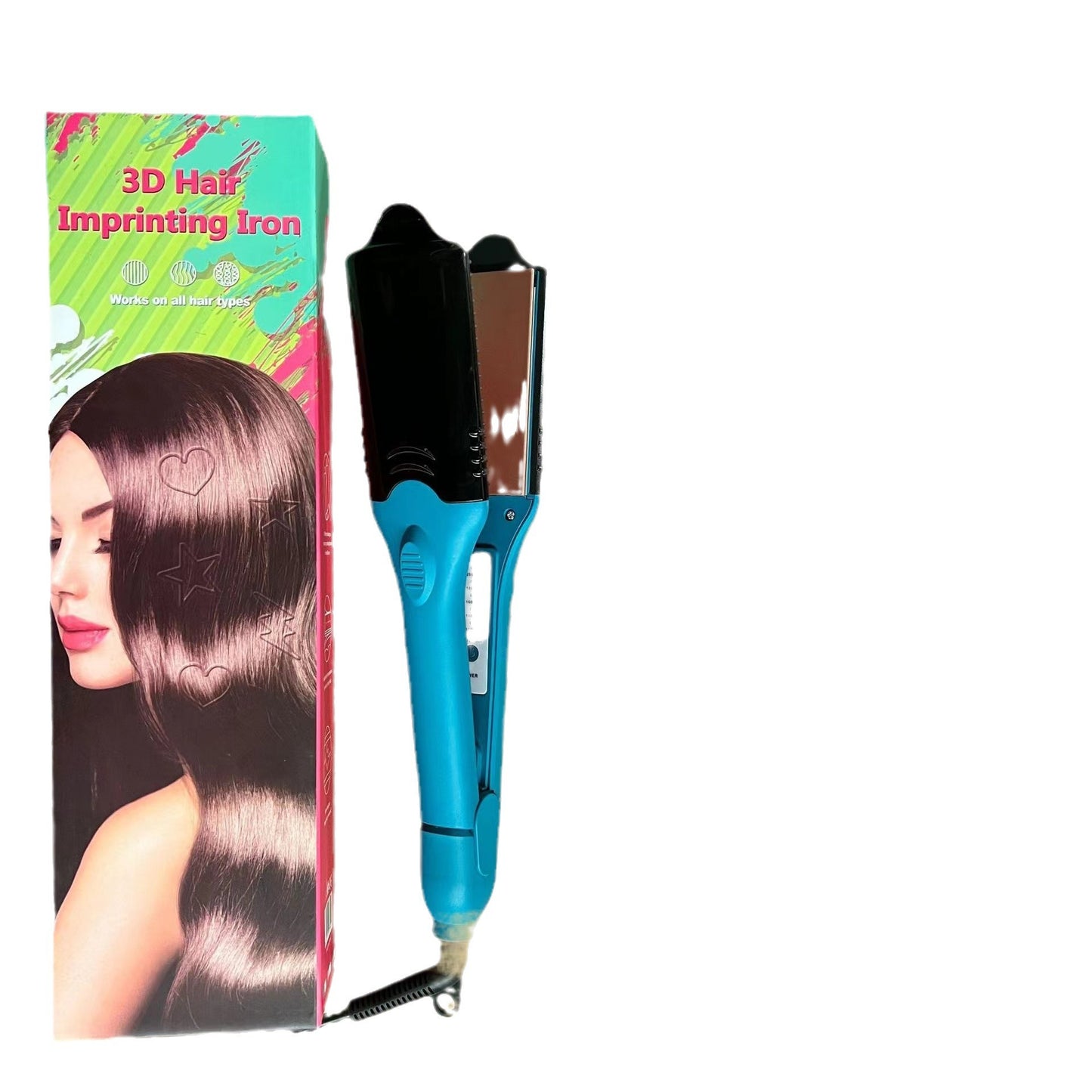 3D hair imprinting  3D Hair Press Iron Hair Straightener Electric Straightening Curling Imprinting 3D Hair Crimper