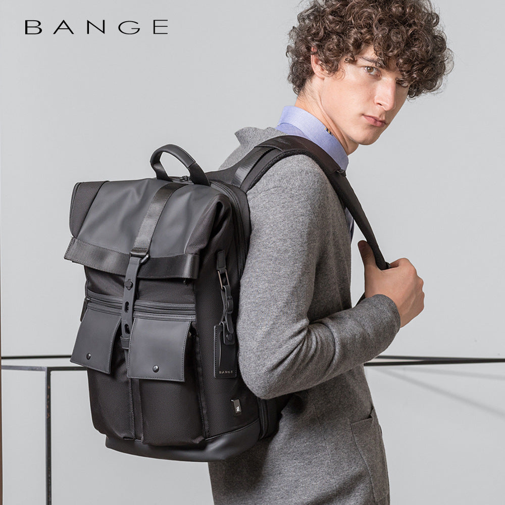 New BANGE Backpack Men's Casual Business Backpack Travel Large Capacity Backpack Student Schoolbag Backpac