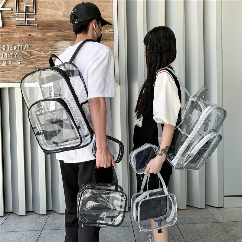 Transparent Backpack PVC Backpack PVC Schoolbag Large Capacity Student Schoolbag