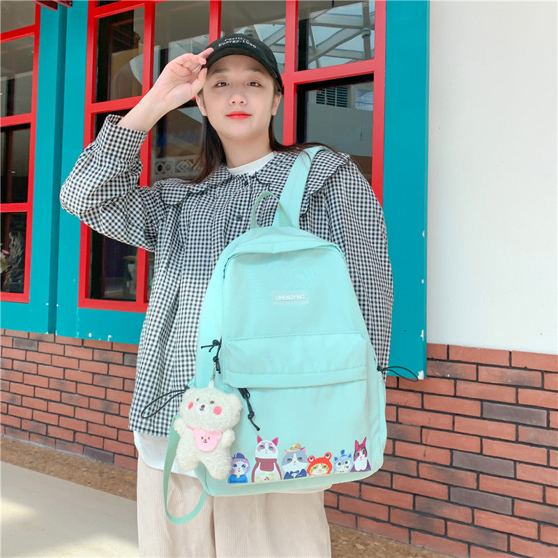 Japanese Fashion Student Backpack Trend Brand Girl Large Capacity Backpack Campus School Bag