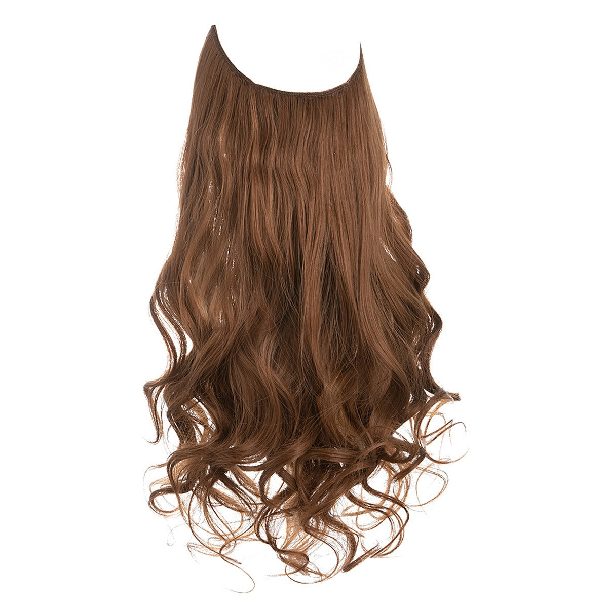 European And American Wig Piece Female Fishline Hair Extension Piece Chemical Fiber Matte High Temperature Silk Long Curly Human Hair