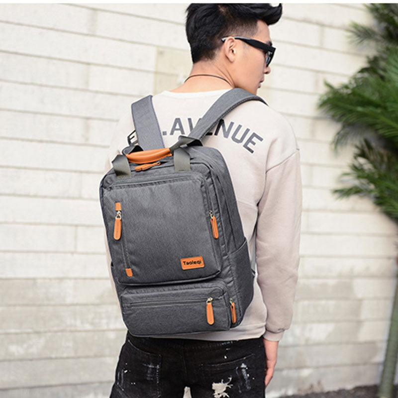 Casual Business Men Computer Backpack Light 15 inch Laptop Bag Waterproof Oxford cloth Lady Anti-theft Travel Backpack Gray