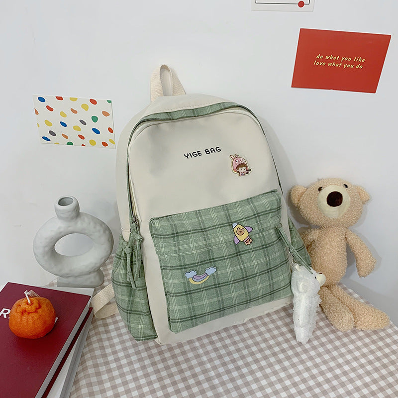 Junior High School Schoolbag Girl Large Capacity Fashion Ins Small Fresh Schoolbag Student Casual Backpack