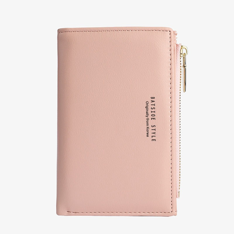 Women's wallet simple ultra-thin side zipper medium coin purse student bag