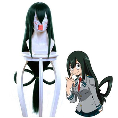 Boku no Hero Academia Tsuyu Asui Cosplay Wig My Hero Academia Women Long Green Synthetic Hair Halloween Party +Wig Cap