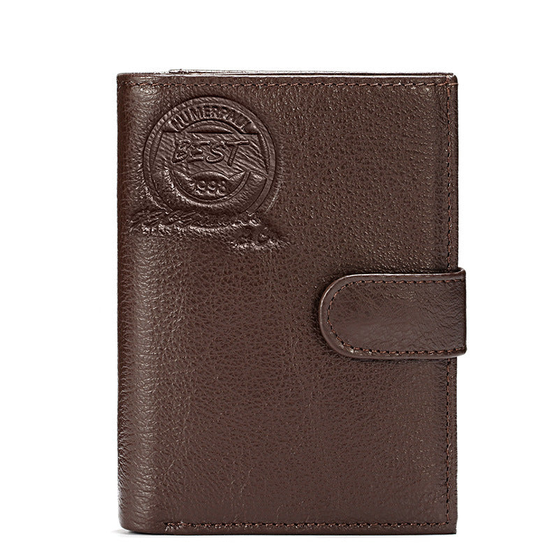 Genuine Leather Men's Wallet First Layer Leather Business Casual Wallet Large Capacity Multifunctional Passport Book