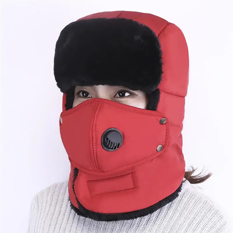 Fashion Trooper Hat Unisex Winter Trapper Cap Ear Flap Hat With Mouth