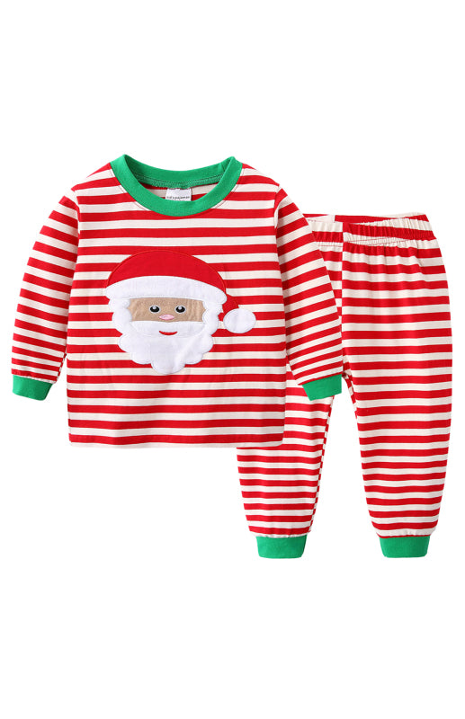 Children's Cotton Crew Neck Long Sleeve Trousers Print Christmas Suit