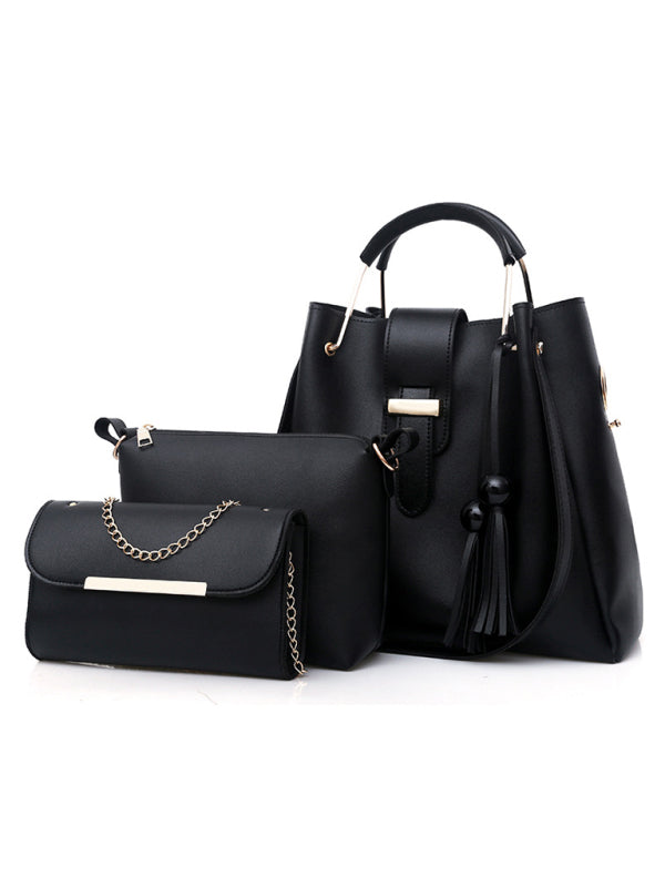 Handbag Fashion One Shoulder Bucket Ladies Luggage Bag Three-Piece Set