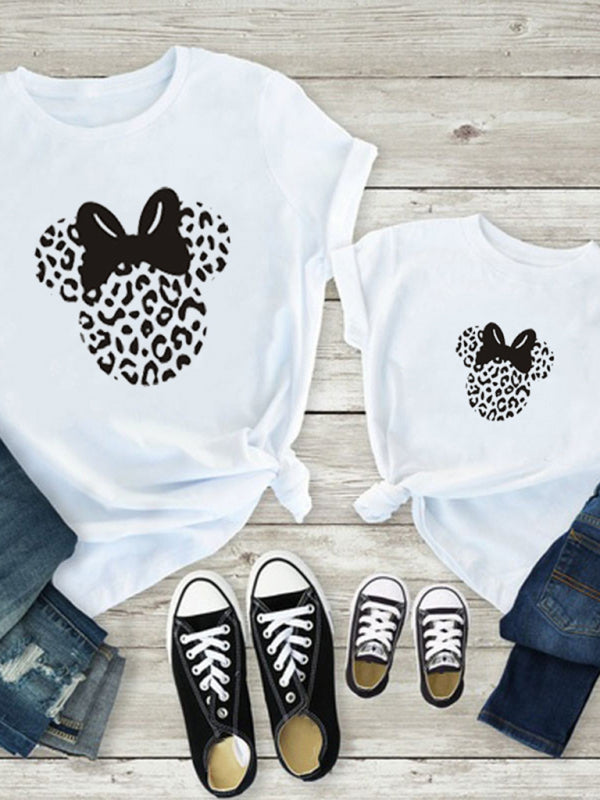 New Mama and Mini Family printed short-sleeved T-shirt (mom style)